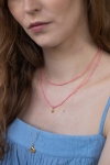 Naszyjnik CORAL mini choker z naturalnym różowym koralem 